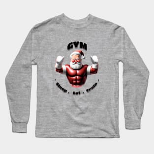 Santa Claus training in the gym Long Sleeve T-Shirt